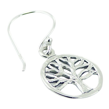 Small Tree of Life Dangle Earrings Casted Sterling Silver by BeYindi 2