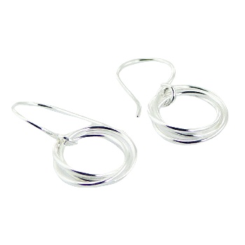 Intertwined Wirework Dangle Earrings in Sterling Silver by BeYindi 
