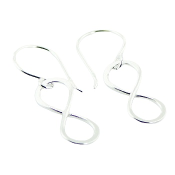 Plain Sterling Silver Symmetrical Infinity Dangle Earrings by BeYindi 2