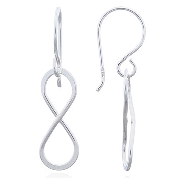 Plain Sterling Silver Symmetrical Infinity Dangle Earrings by BeYindi 