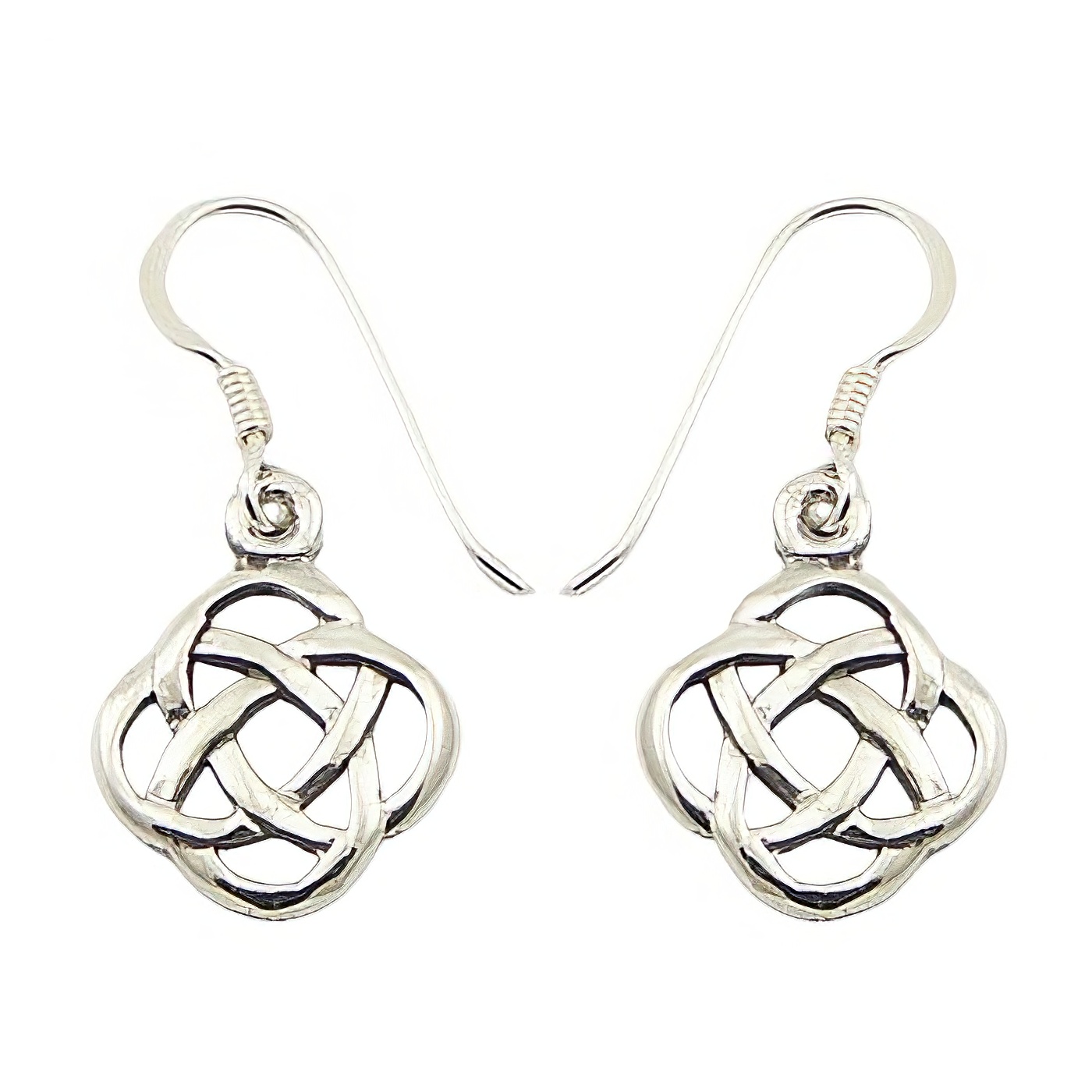 Sterling Silver Delicate Open Celtic Flower Dangle Earrings by BeYindi 