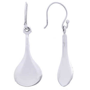 925 Silver Tapered Towards Hooks Droplets Earrings by BeYindi 