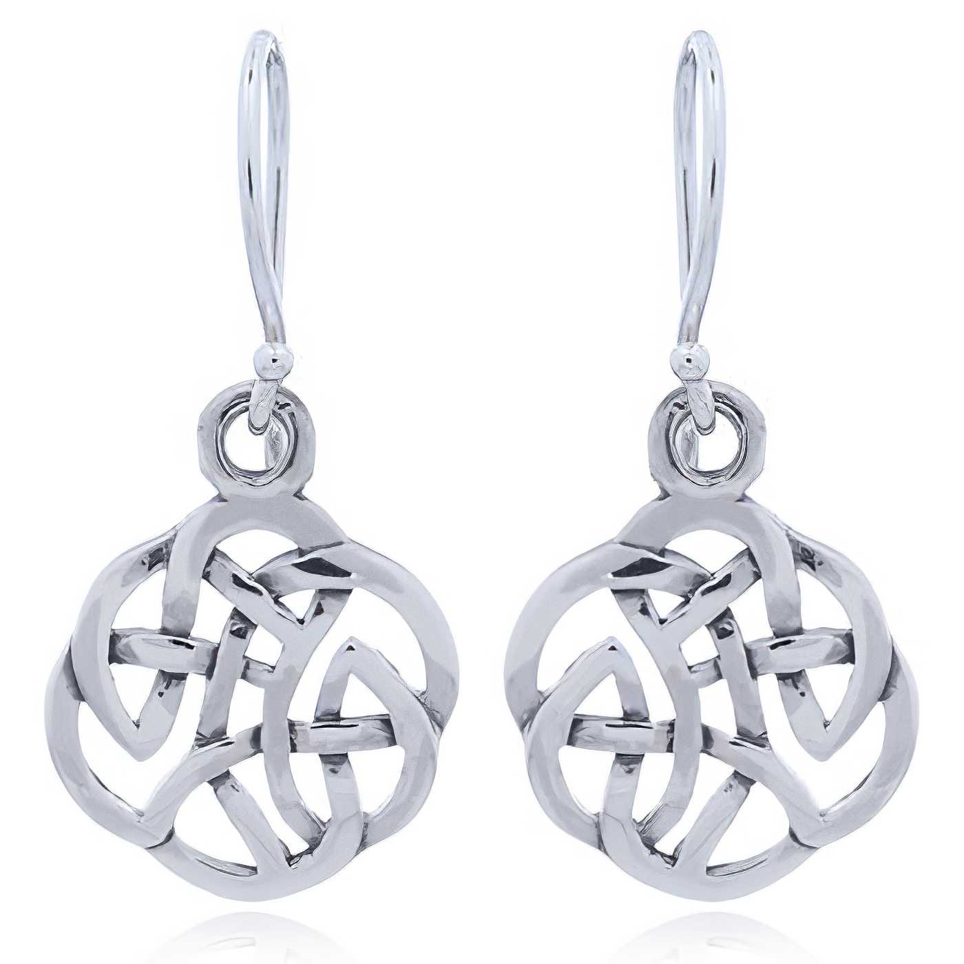 Sterling Silver Celtic Knot Round Openwork Danglers by BeYindi 