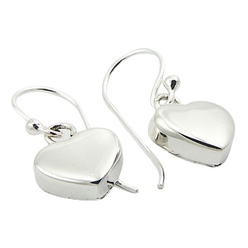Silver Dainty Heart Earrings On Swing Loops by BeYindi 