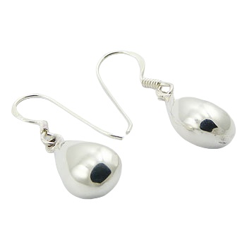 Petite Convexed Drops 925 Silver Dangle Earring by BeYindi 