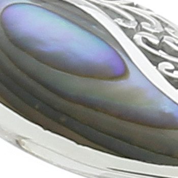 Abalone Paisley Sterling Silver Dangle Earrings Swirling Decor by BeYindi 2