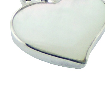 Sterling Silver MOP Slanted Heart Dangle Earrings by BeYindi 3