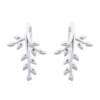 Puffy Leaves 925 Drop Earrings With Silver Plated by BeYindi 
