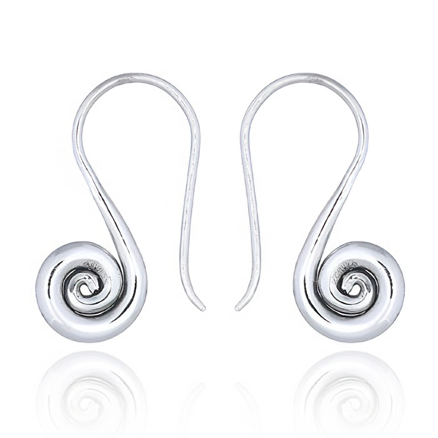 Drop Earrings with Rolled Wave In sterling 925 by BeYindi 