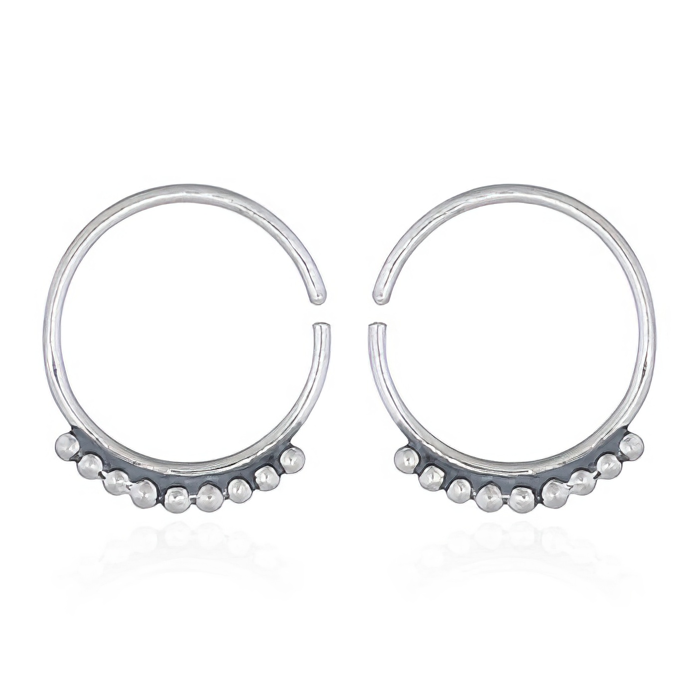 Bead Comb Silver Wire Drop Earrings by BeYindi 