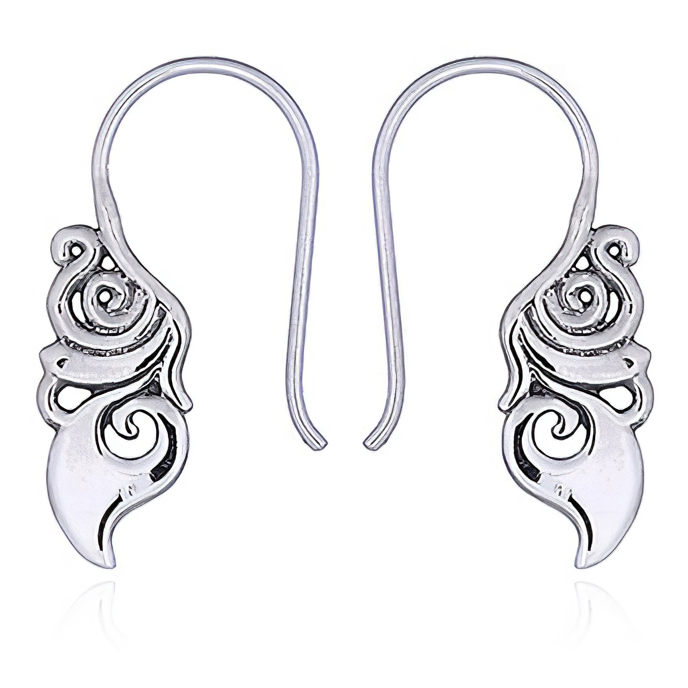 Abstract Silver Butterfly Wing Earrings by BeYindi 