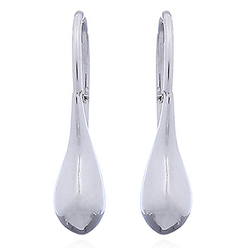 Silver Drop Earrings Plump Paisley Shape by BeYindi 