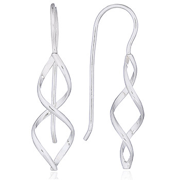 Single Twist Wirework Sterling Silver Drop Earrings by BeYindi 