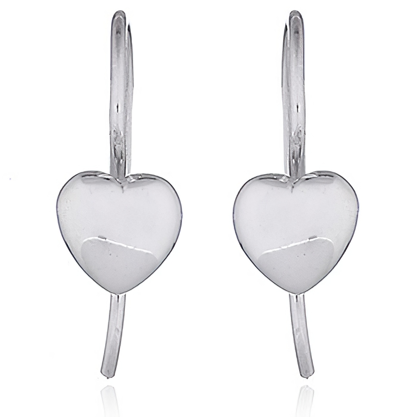 925 Silver Little Plump Heart Drop Earrings by BeYindi 