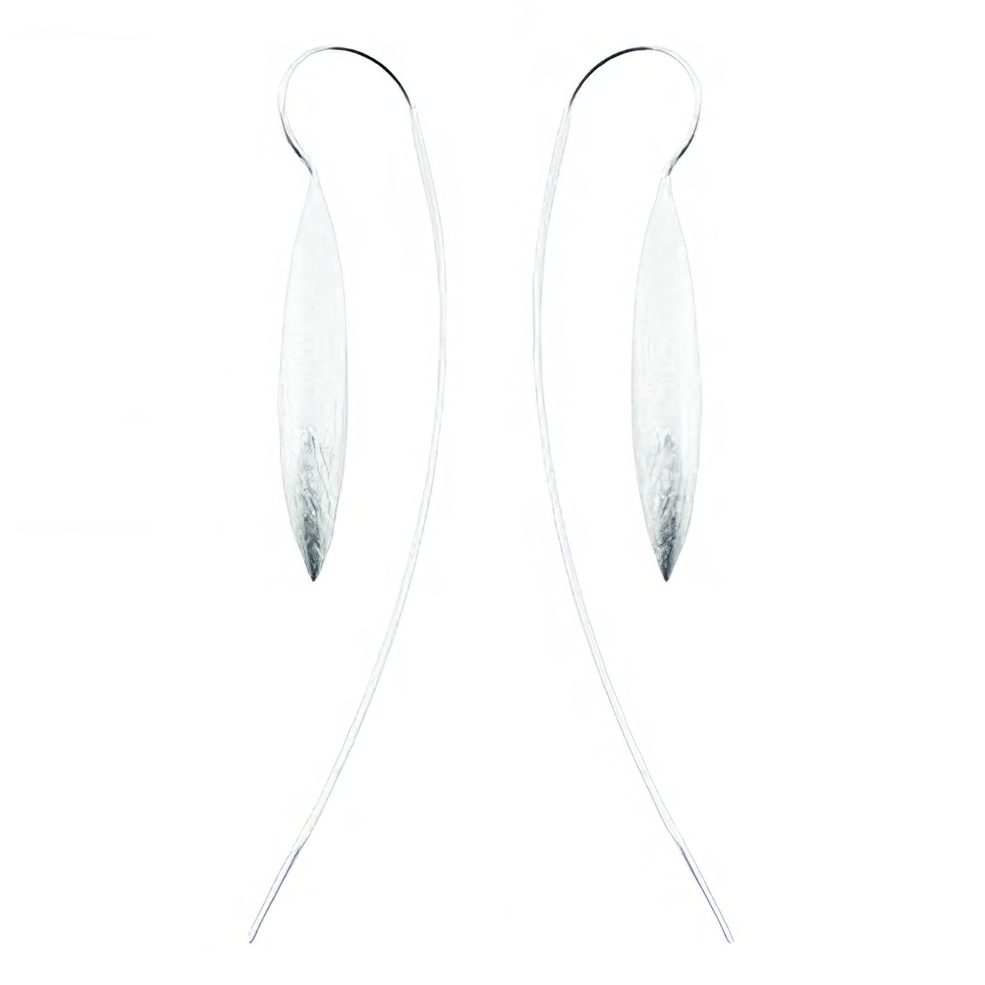 925 Sterling Silver Earrings Brushed Finish Marquise Shapes by BeYindi 