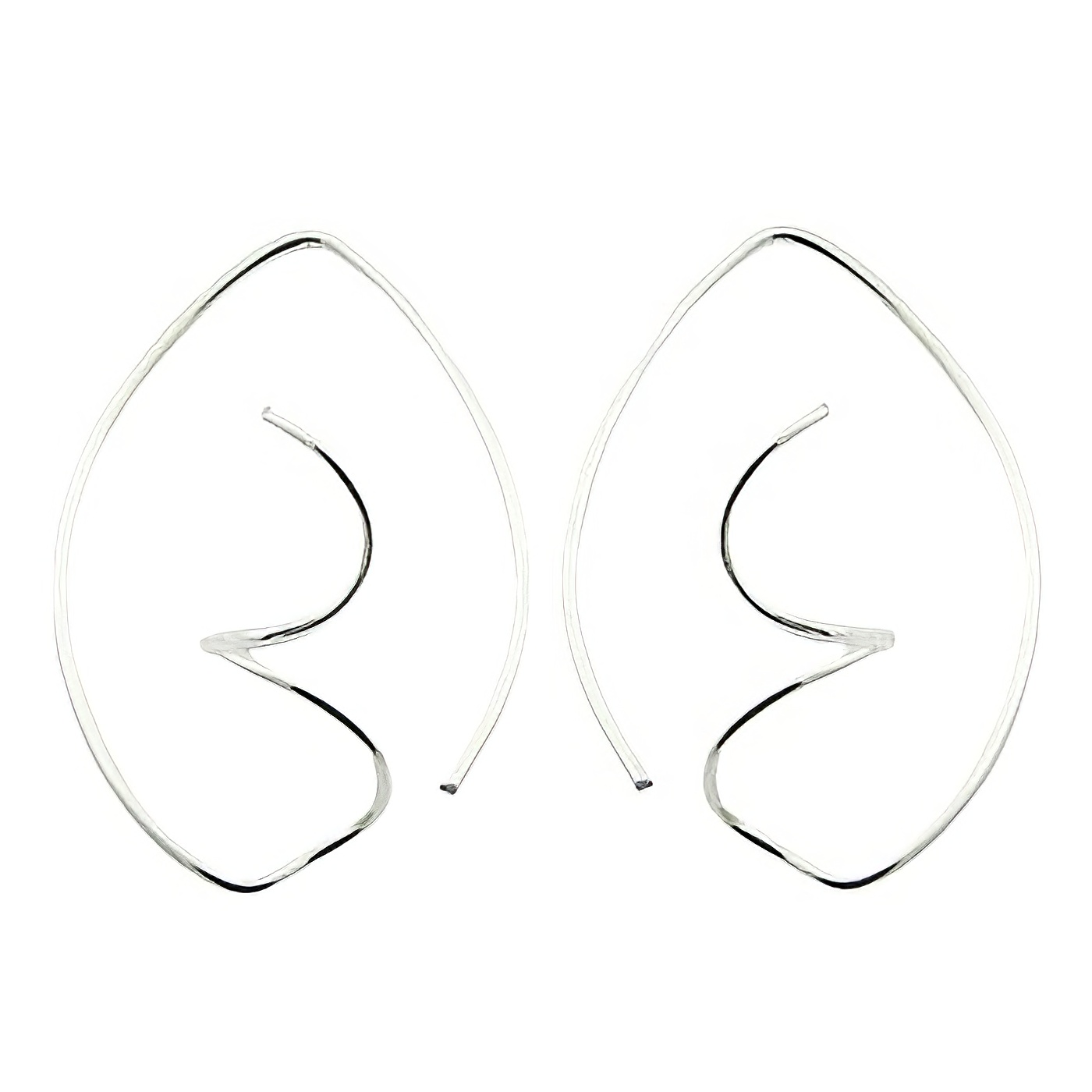 Sterling Silver Drop Earrings Upwards Moving Spiral by BeYindi 