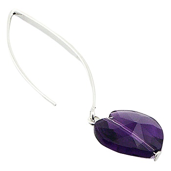 Czech Glass Crystal Purple Hearts 925 Silver Drop Earrings by BeYindi 2