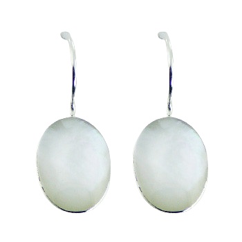 Iridiscent Mother of Pearl Sterling Silver Drop Earrings by BeYindi 2