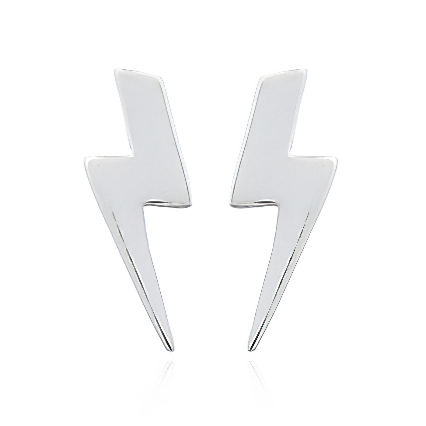 925 Silver Sharped Thunder Stud Earrings by BeYindi 