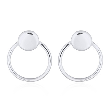 Geo Circles Silver Plated 925 Stud Earrings by BeYindi 