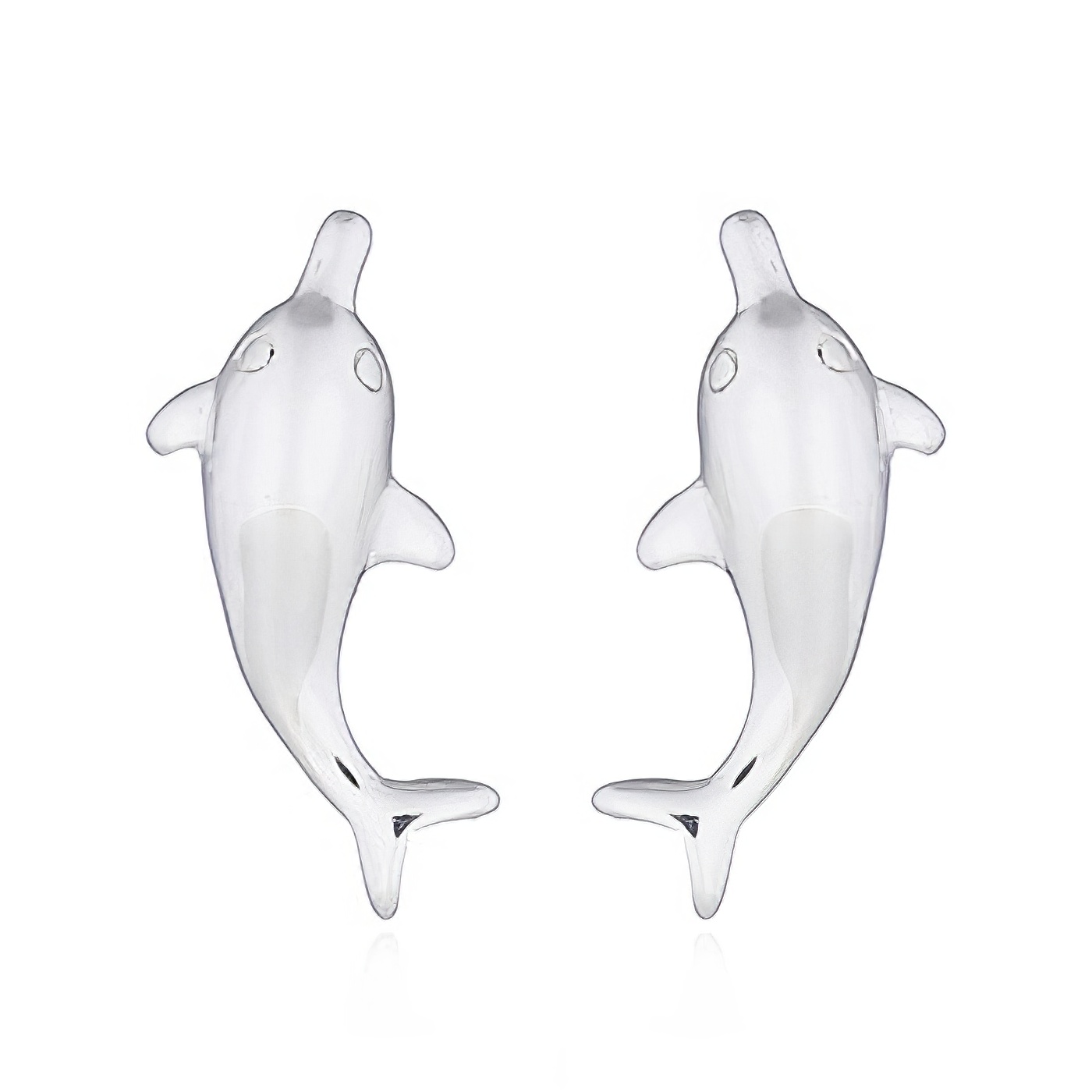 Charming Dolphin Silver Plated 925 Stud Earrings by BeYindi 