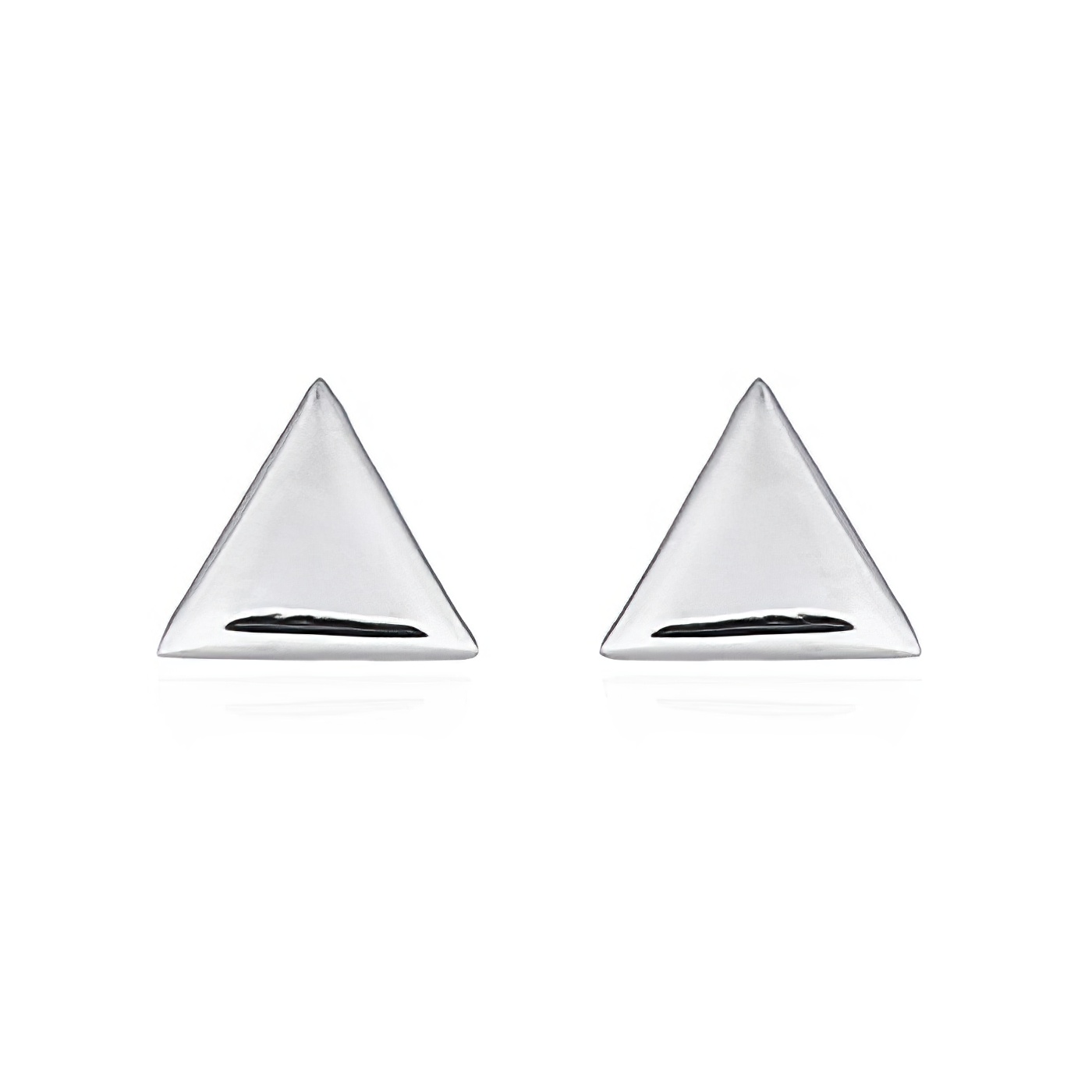 Triangle Plain Silver Stud Earrings by BeYindi 
