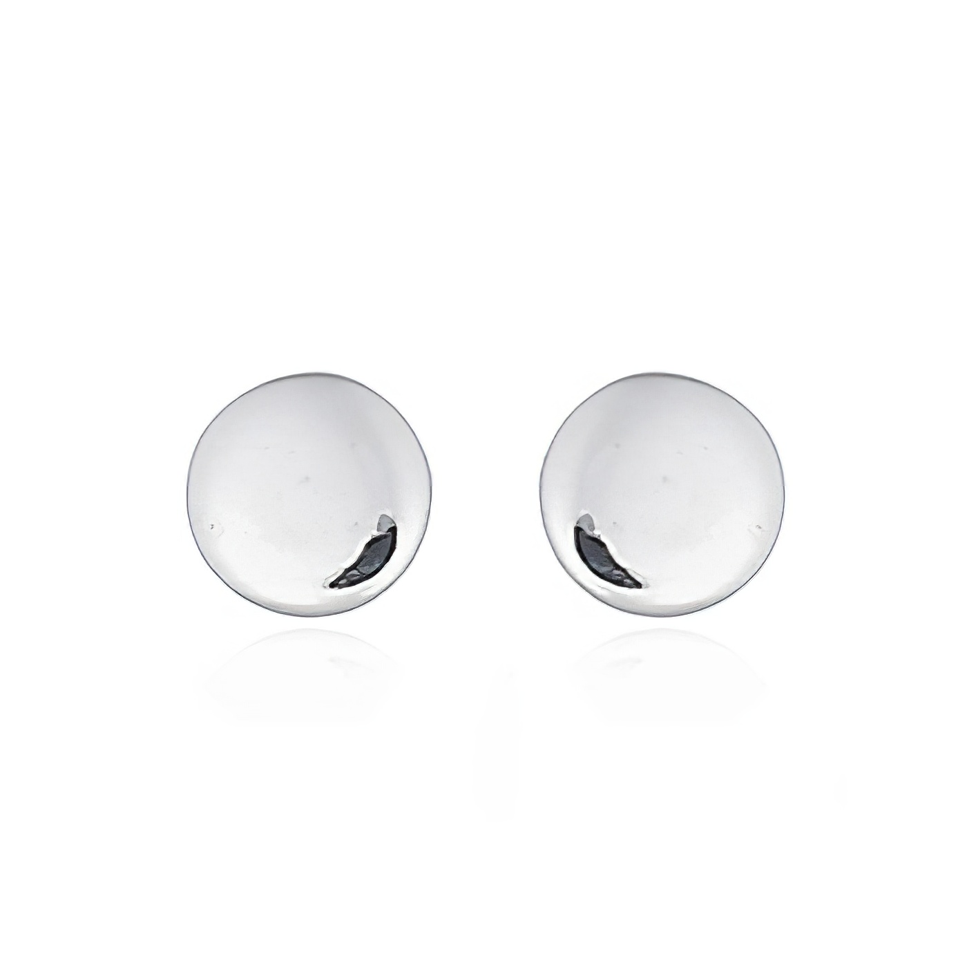 Tiny Round Disc Sterling Plain Silver Stud Earrings by BeYindi 
