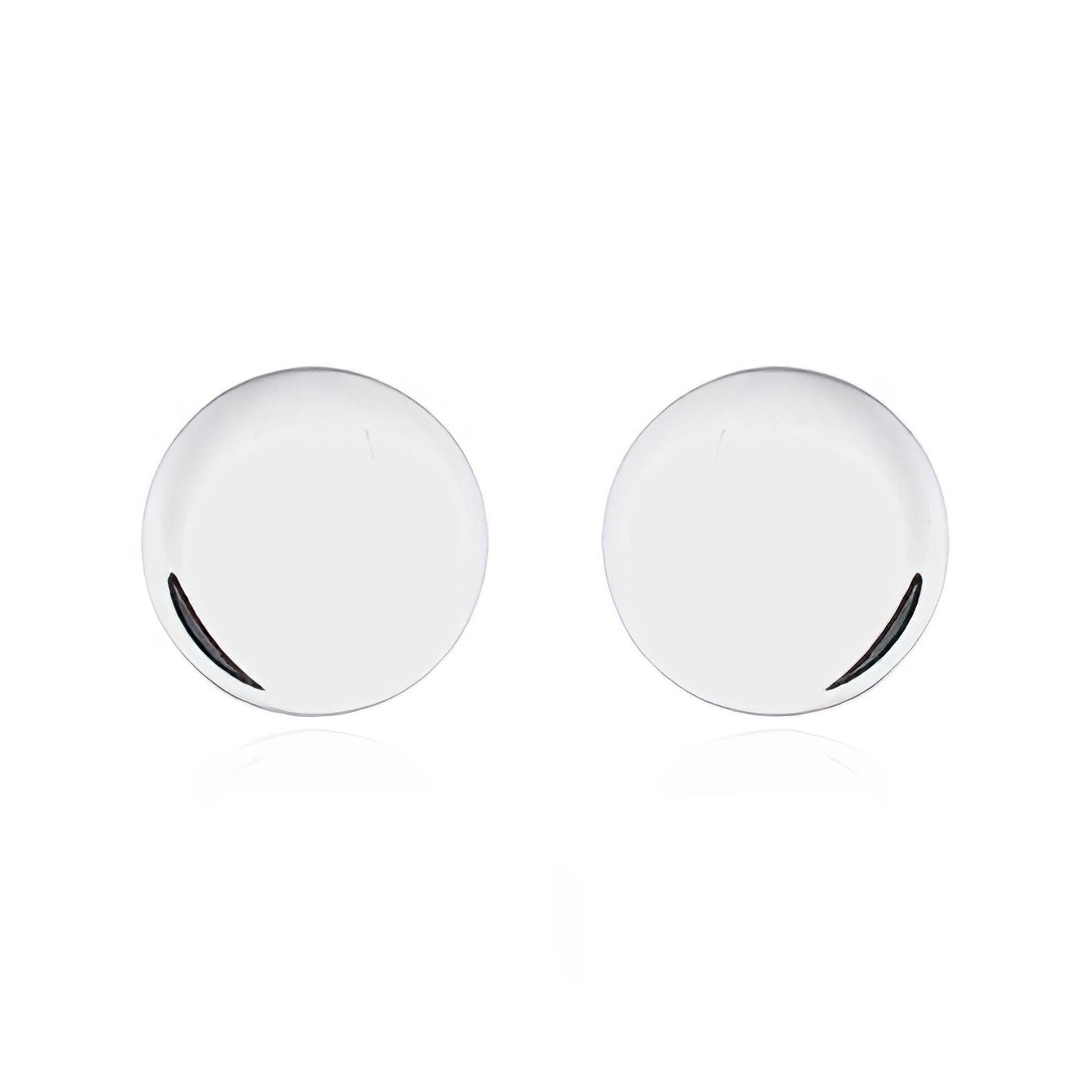 Little Plain Round Disc Silver Stud Earrings by BeYindi 