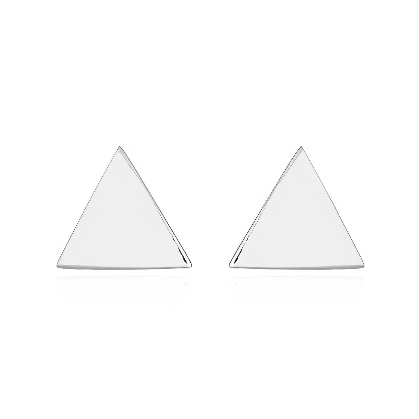 Little Plain Triangle Silver Stud Earrings by BeYindi 