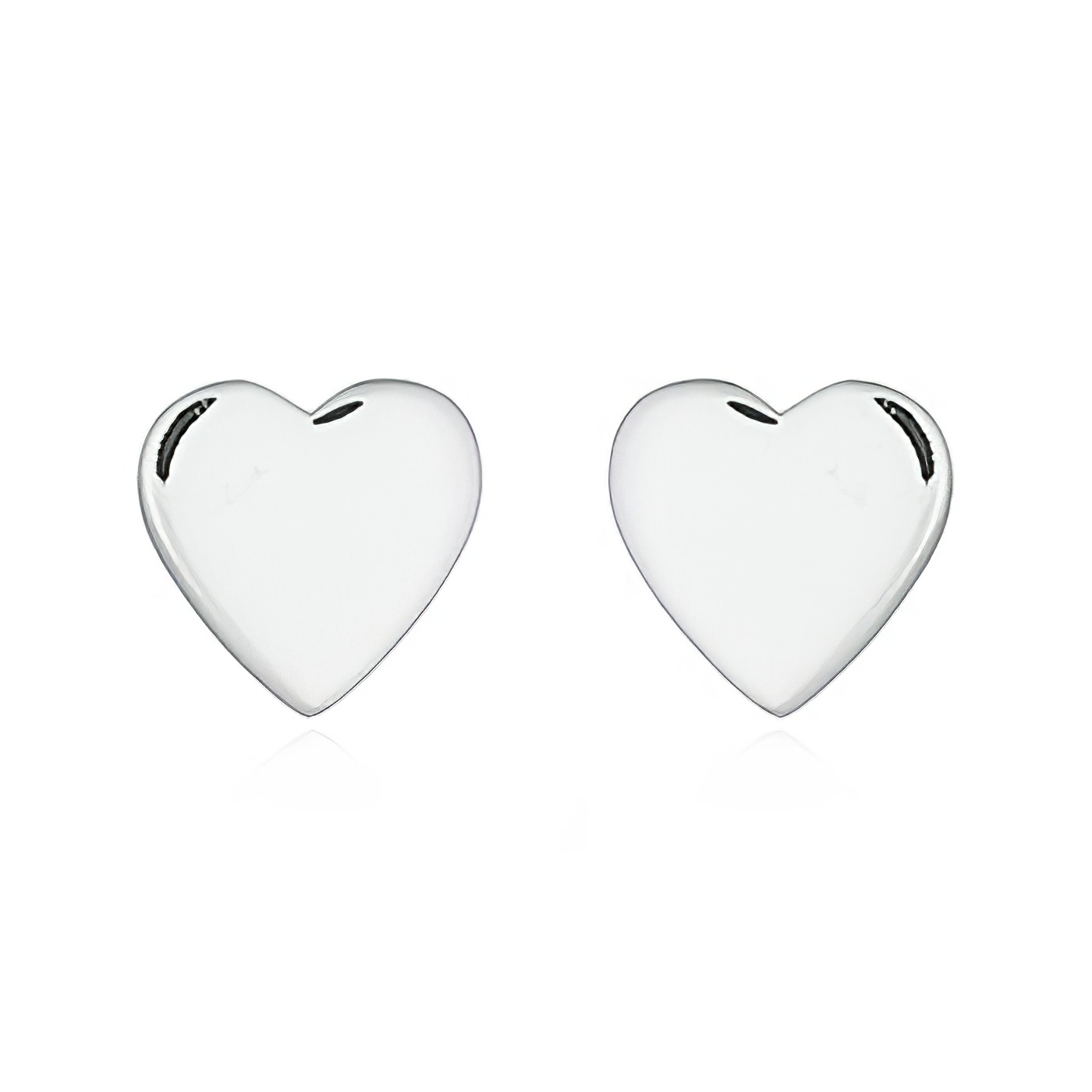 Little Plain Heart Silver 925 Stud Earrings by BeYindi 