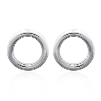 Highly Polished Donuts Ring Silver Stud Earrings by BeYindi 