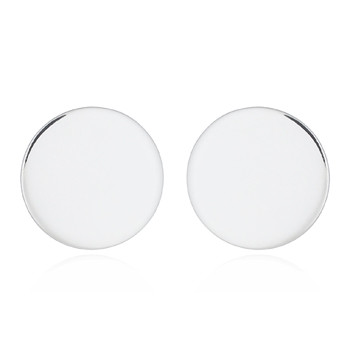 Plain Round Disc Sterling Silver Stud Earrings by BeYindi 