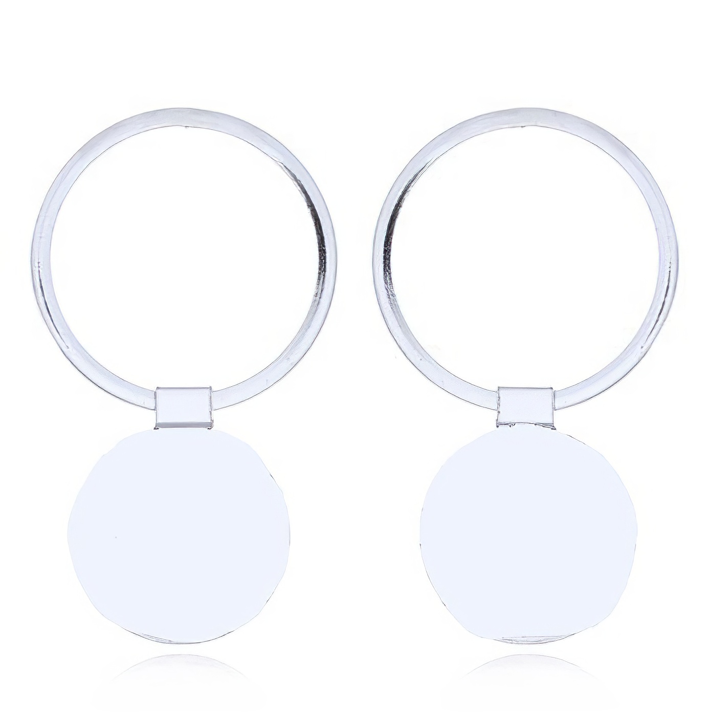 Sterling Silver Stud Earrings With Plain Disc by BeYindi 