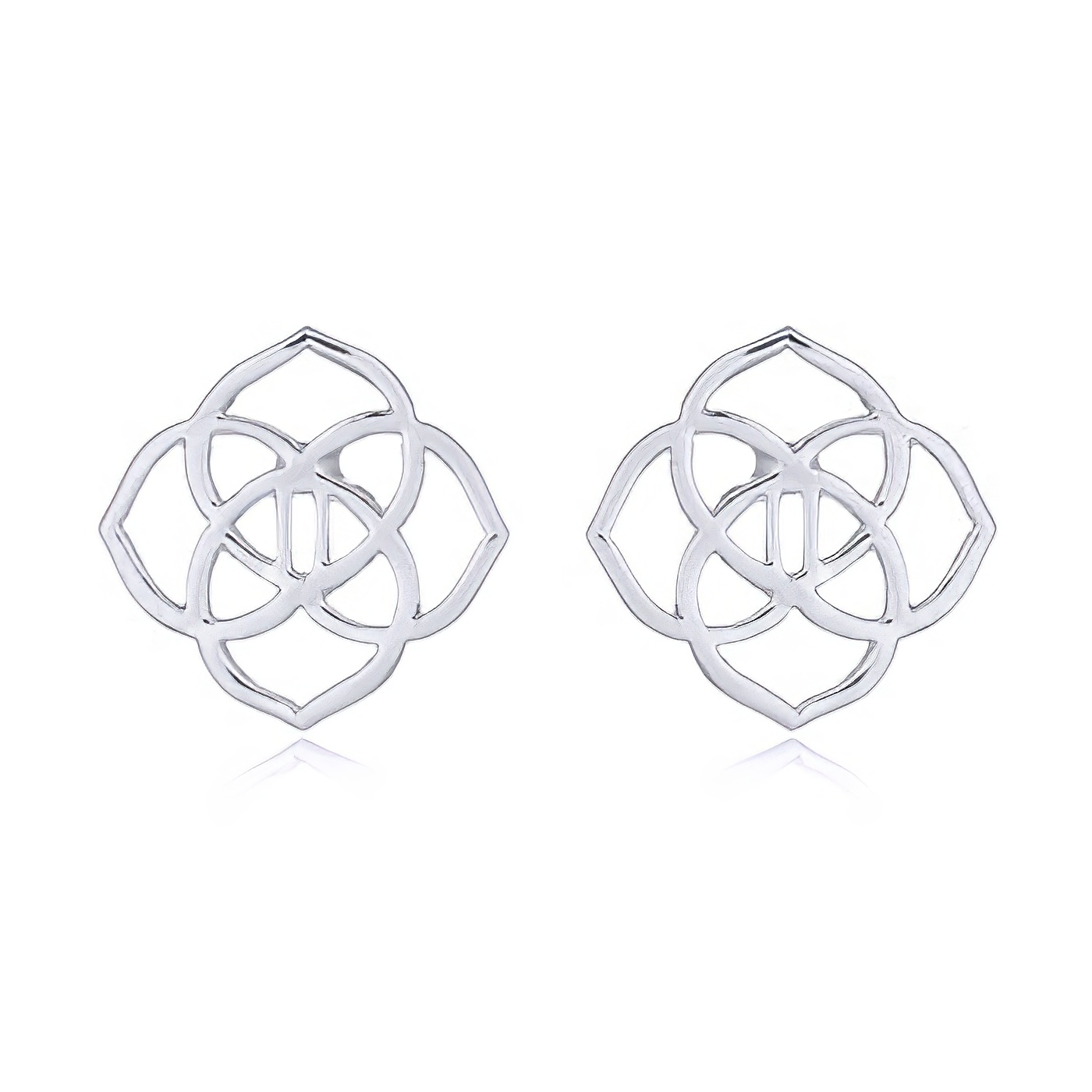 925 Celtic Flower Stud Silver Earrings by BeYindi 