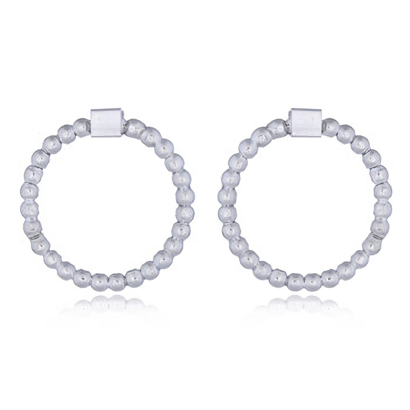 Polished Circle and Beads 925 Stud Earrings by BeYindi 