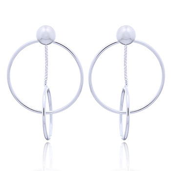 925 Dual Open Circle Loop Stud Earrings by BeYindi 
