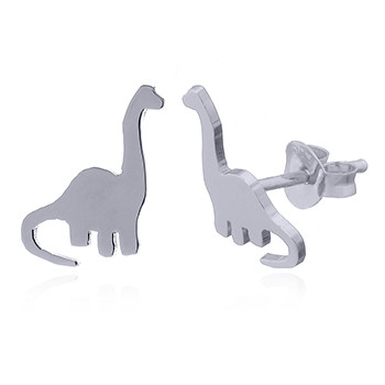 Sauropod Dinosaur Sterling Stud Earrings by BeYindi 