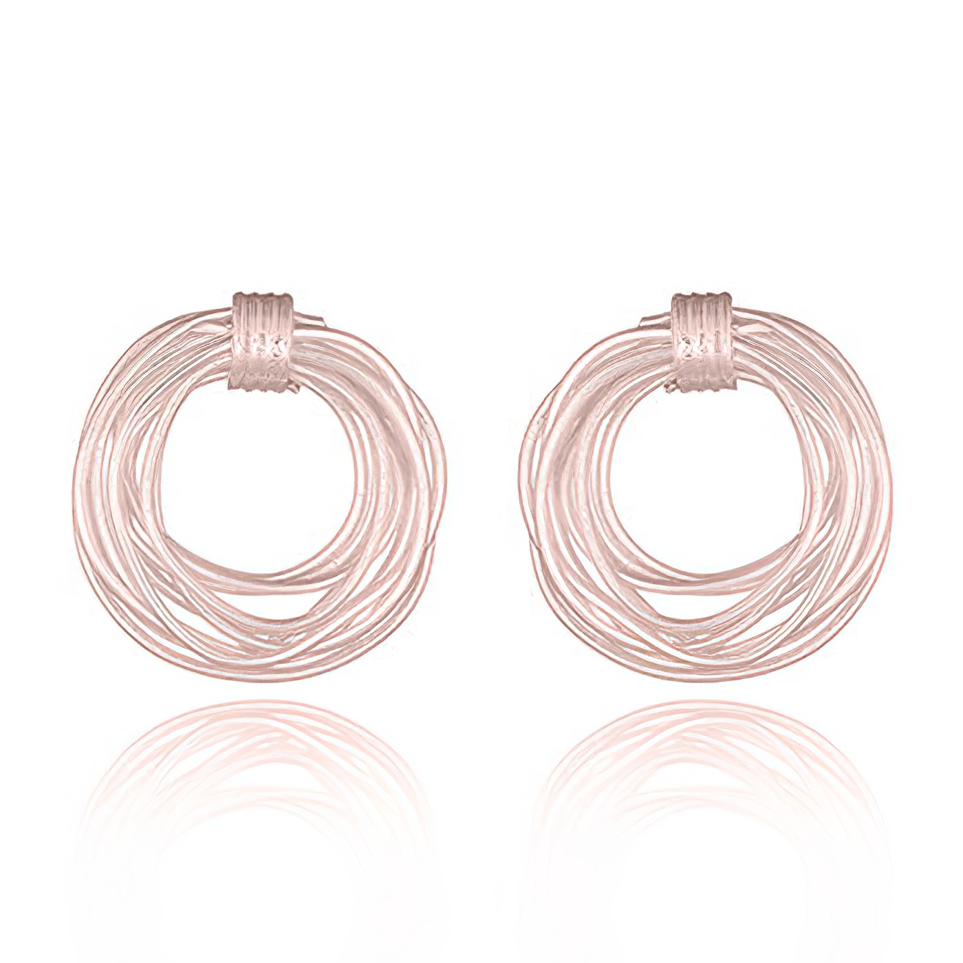 Wire Nest Rose Gold Stud Earring by BeYindi 