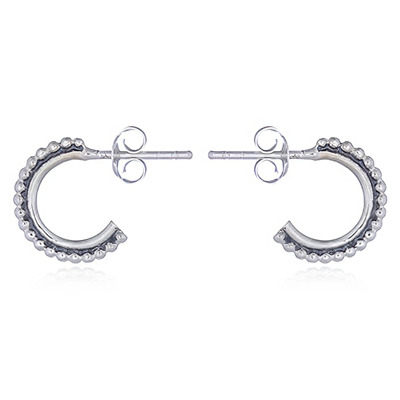 Open Arch Dotted Silver Stud Earrings by BeYindi 