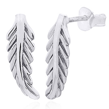 925 Silver Fern Stud Earrings by BeYindi 