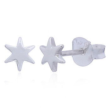 Minimalist 925 Silver Star Stud Earrings by BeYindi 