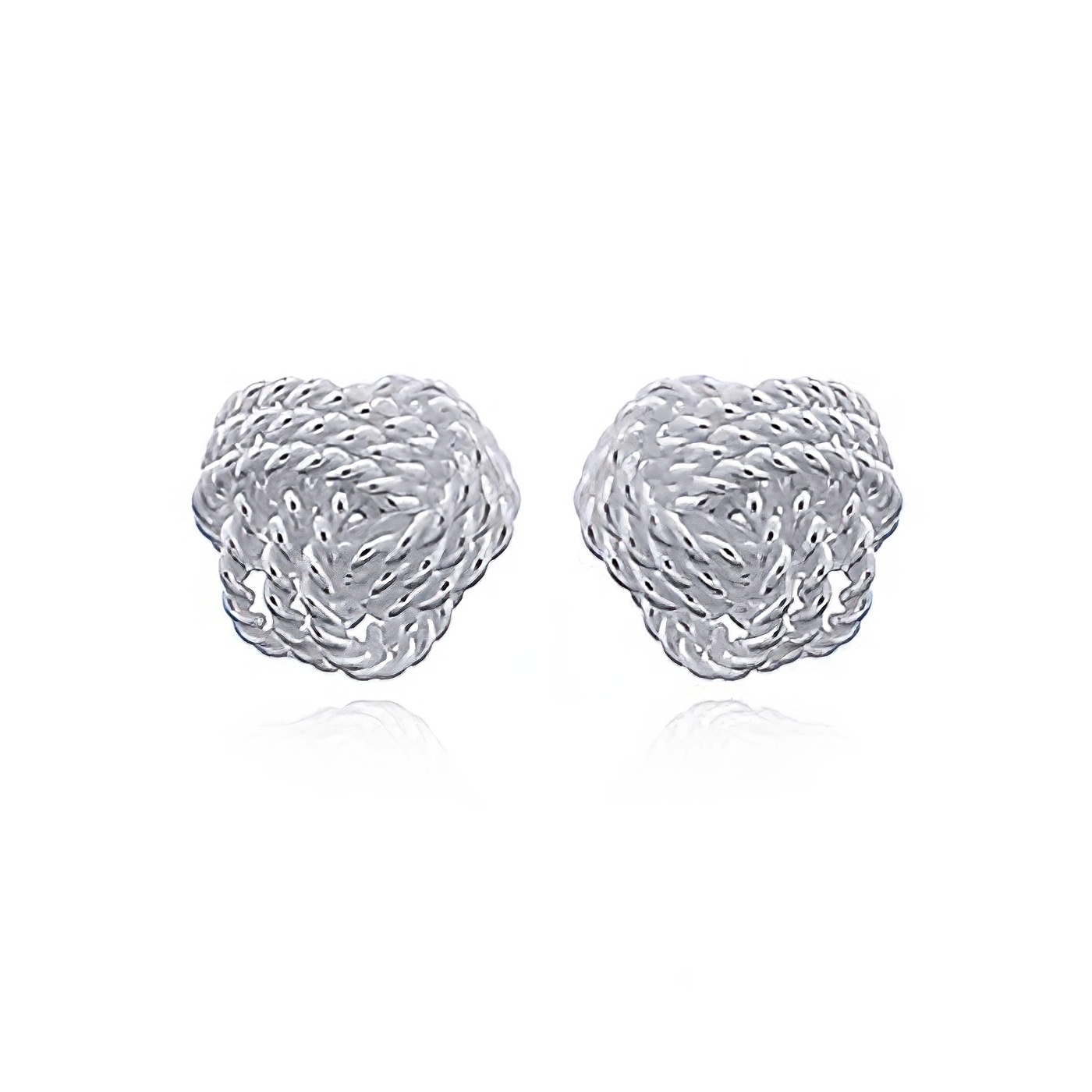 925 Silver Interlocking Circles Stud Earrings by BeYindi 