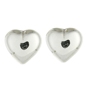 Timeless and Classic Sterling Silver Heart Stud Earrings by BeYindi 