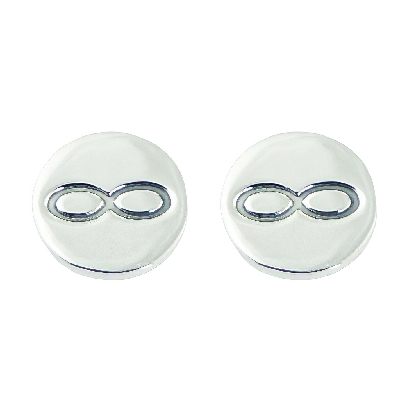Polished Sterling Silver Discs Infinity Stud Earrings by BeYindi 