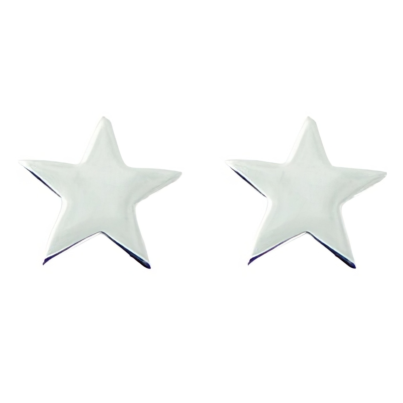 Polished Sterling Silver Star Stud Earrings by BeYindi 