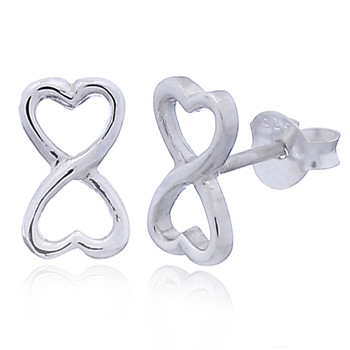 Casted Sterling Silver Infinity Love Stud Earrings by BeYindi 