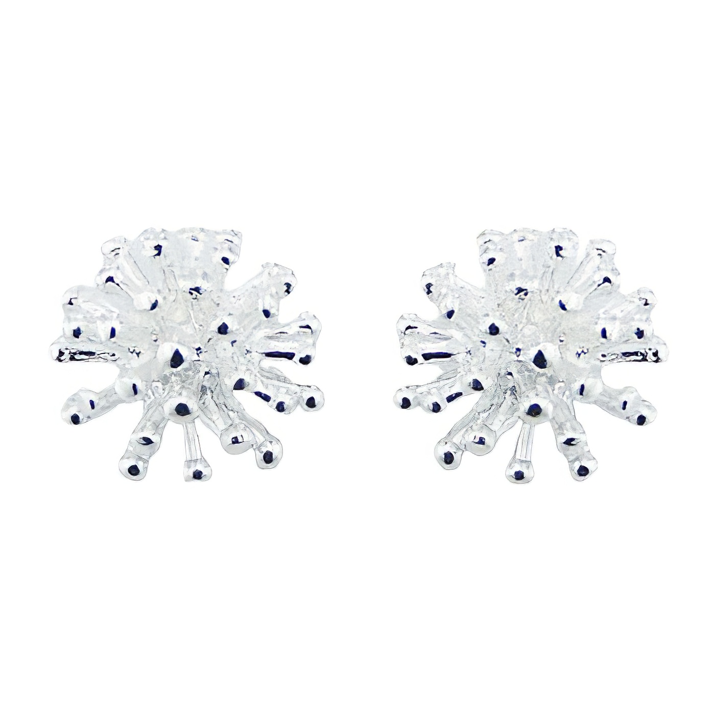 Designer Earrings Sterling Silver Cluster Studs by BeYindi 