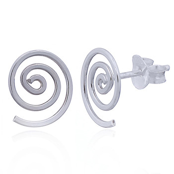 Timeless Stylish Sterling Silver Wirework Spiral Stud Earrings by BeYindi 