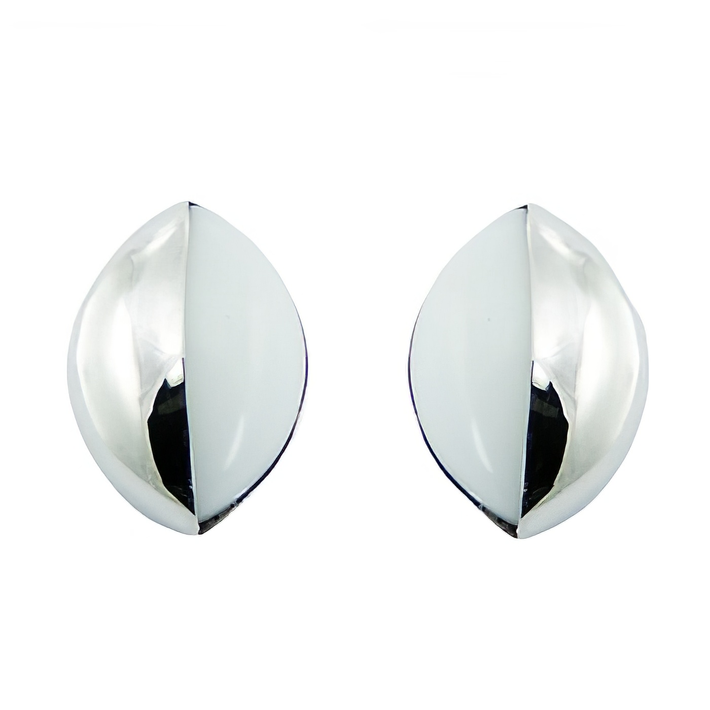 Pure White Hydro Quartz Sterling Silver Earrings Marquise Shapes by BeYindi 