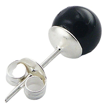 Discreet Black Agate 925 Silver Stud Earrings Versatile Spheres by BeYindi 2